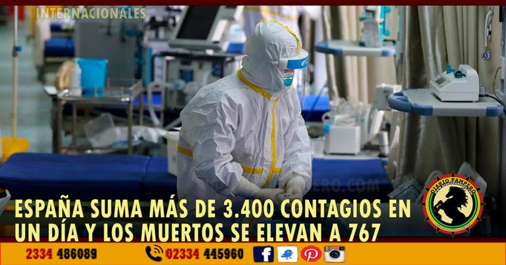 España suma más de 3.400 contagios en un día y los muertos se elevan a 767