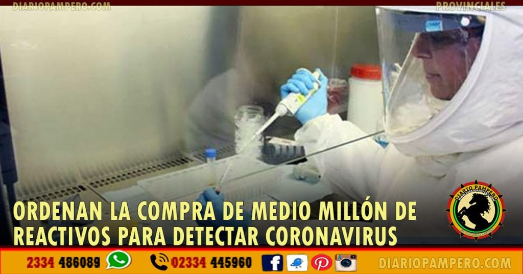 Ordenan la compra de medio millón de reactivos para detectar coronavirus