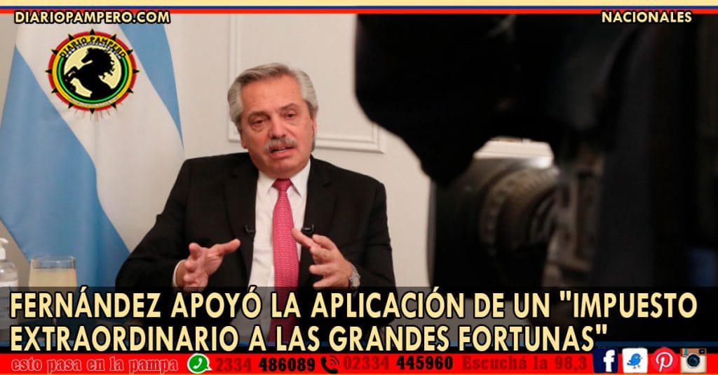 Fernández apoyó la aplicación de un «impuesto extraordinario a las grandes fortunas»