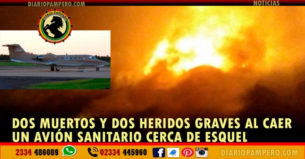 Dos muertos y dos heridos graves al caer un avión sanitario cerca de Esquel