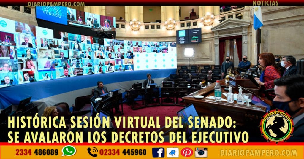 HISTÓRICA SESIÓN VIRTUAL DEL SENADO: se avalaron los Decretos del Ejecutivo