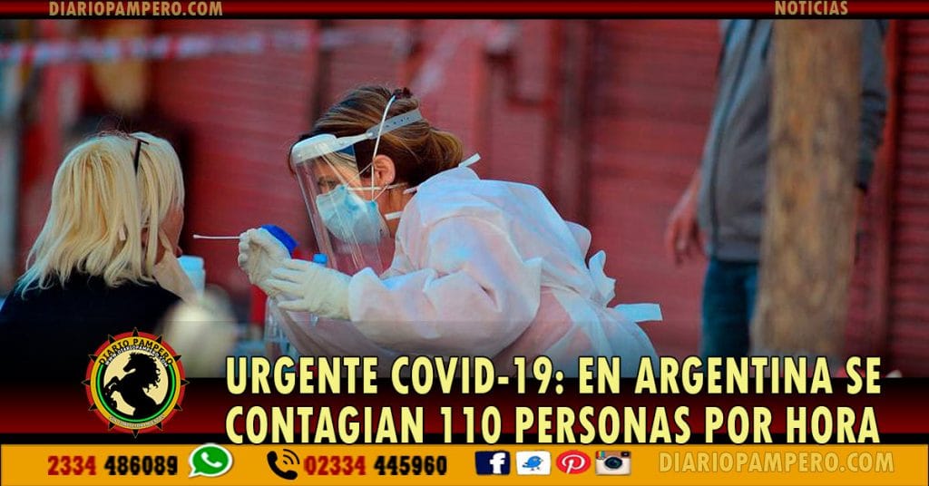 URGENTE COVID-19: en Argentina se contagian 110 personas por hora