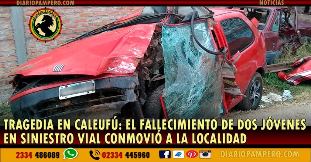 TRAGEDIA EN CALEUFÚ: el fallecimiento de dos jóvenes en siniestro vial conmovió a la localidad