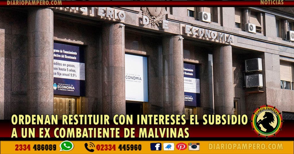 Ordenan restituir con intereses el subsidio a un ex combatiente de Malvinas