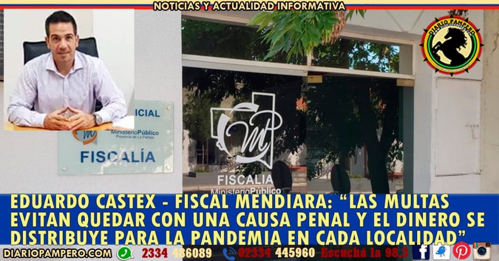 EDUARDO CASTEX – FISCAL MENDIARA: “Las multas evitan quedar con una causa penal y el dinero se distribuye para la pandemia en cada localidad”