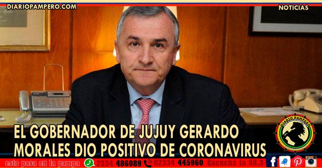 El gobernador de Jujuy Gerardo Morales dio positivo de coronavirus