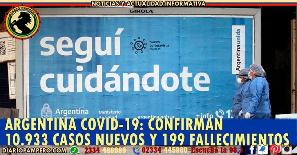 ARGENTINA COVID-19: Confirman 10.933 casos nuevos y 199 muertes