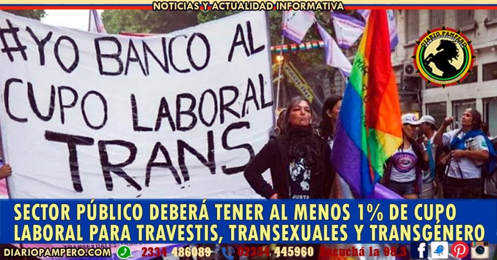 Sector público deberá tener al menos 1% de cupo laboral para travestis, transexuales y transgénero