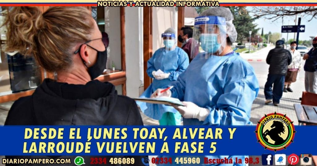 LA PAMPA: Desde el lunes Toay, Alvear y Larroudé vuelven a Fase 5