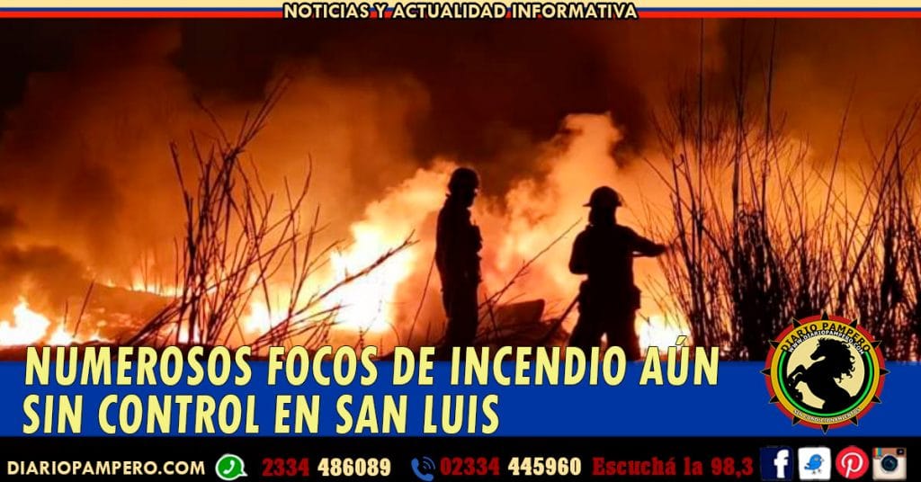 Numerosos focos de incendio aún sin control en San Luis