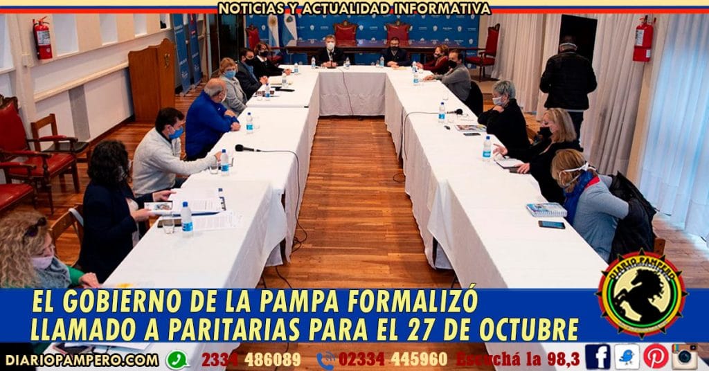 EL GOBIERNO DE LA PAMPA formalizó llamado a paritarias para el 27 de octubre