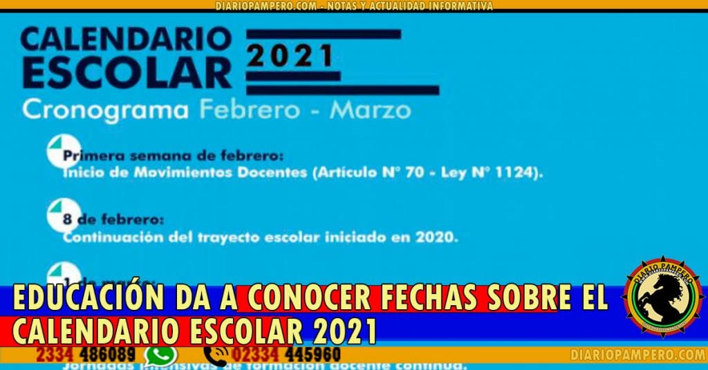 Educación da a conocer fechas sobre el Calendario Escolar 2021