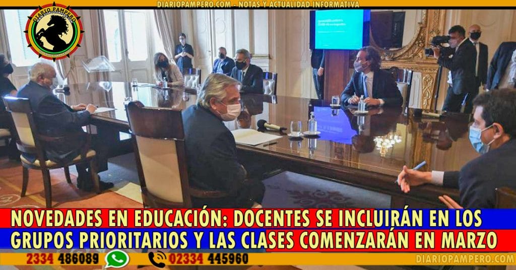 NOVEDADES EN EDUCACIÓN: docentes se incluirán en los grupos prioritarios y las clases comenzarán en marzo