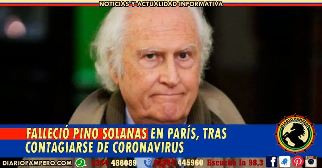 Falleció Pino Solanas en París, tras contagiarse de coronavirus