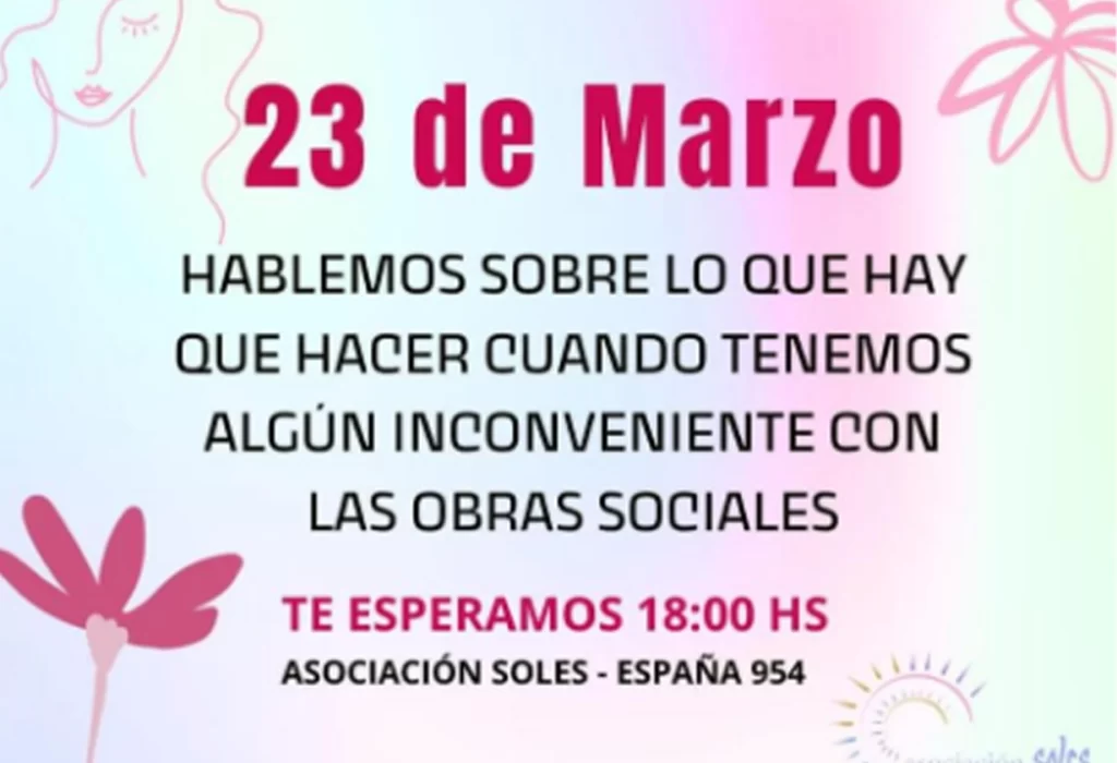 Asociación Soles ofrece charla informativa sobre derechos en obras sociales