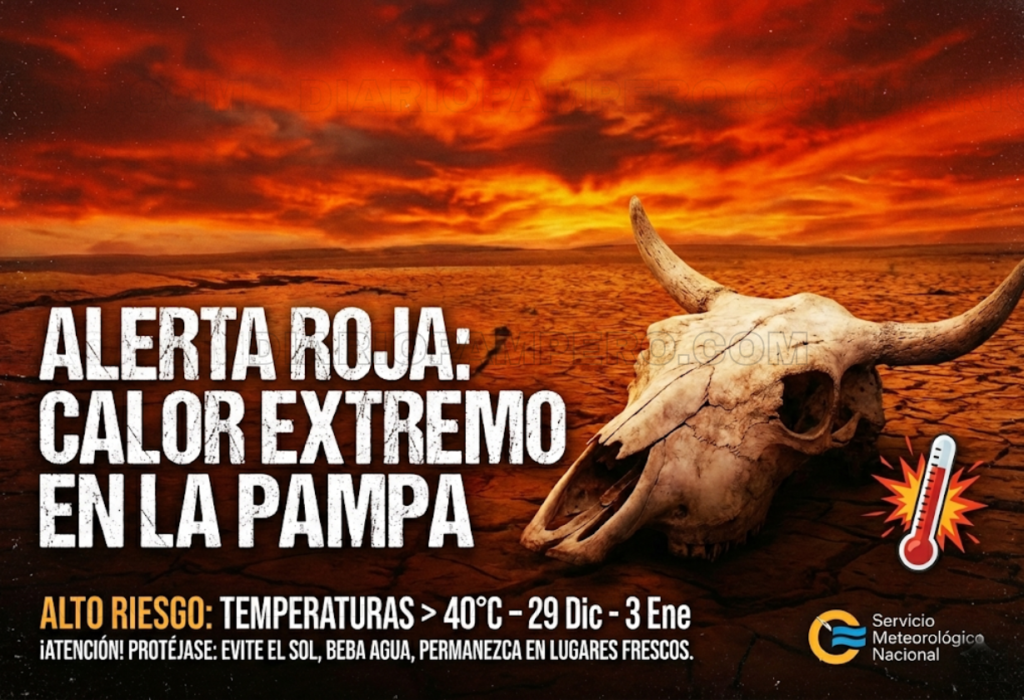 La Pampa cierra el año 2025 bajo Alerta Roja por temperaturas extremas