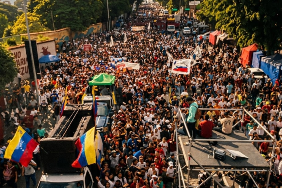 Masiva movilización en Caracas para exigir la liberación de Nicolás Maduro