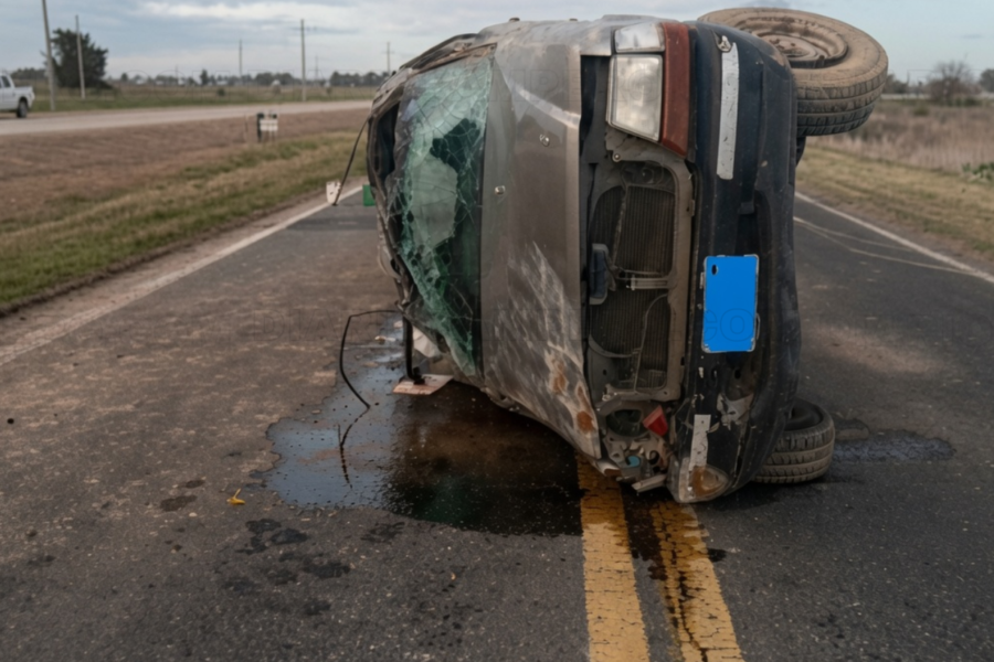 Dos personas fallecieron tras vuelco de camioneta en Ruta 5