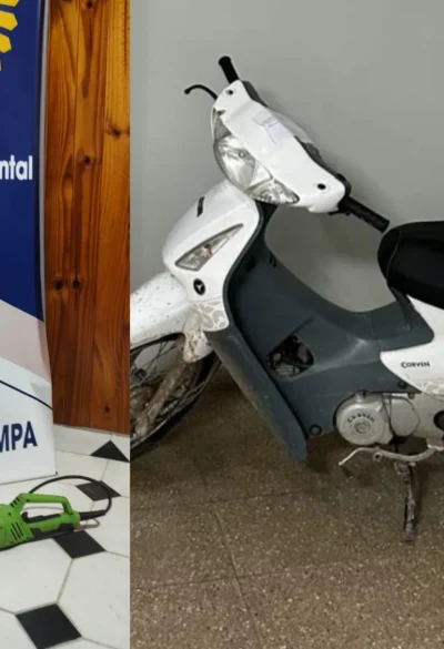 Eduardo Castex: recuperan una amoladora y una motocicleta robadas