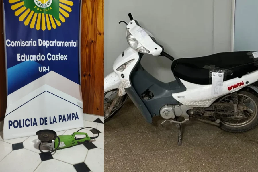 Eduardo Castex: recuperan una amoladora y una motocicleta robadas