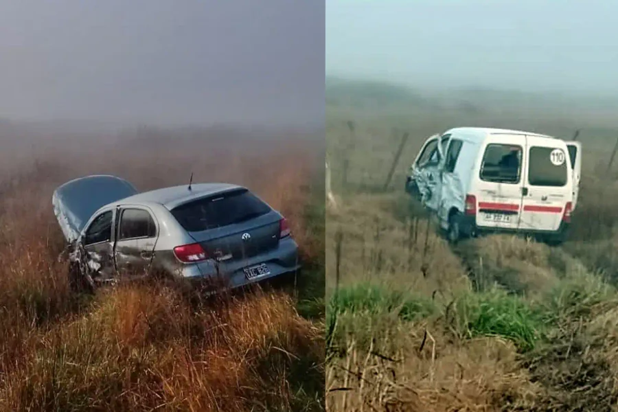 Fuerte choque en Ruta Provincial 7 entre auto y camioneta